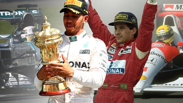 Lewis Hamilton e Ayrton Senna / imagem: skysports.com